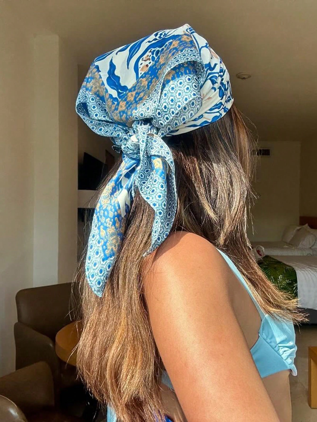 Silk Neck Scarf - Luxury Brand Bohemia Print Square Silk