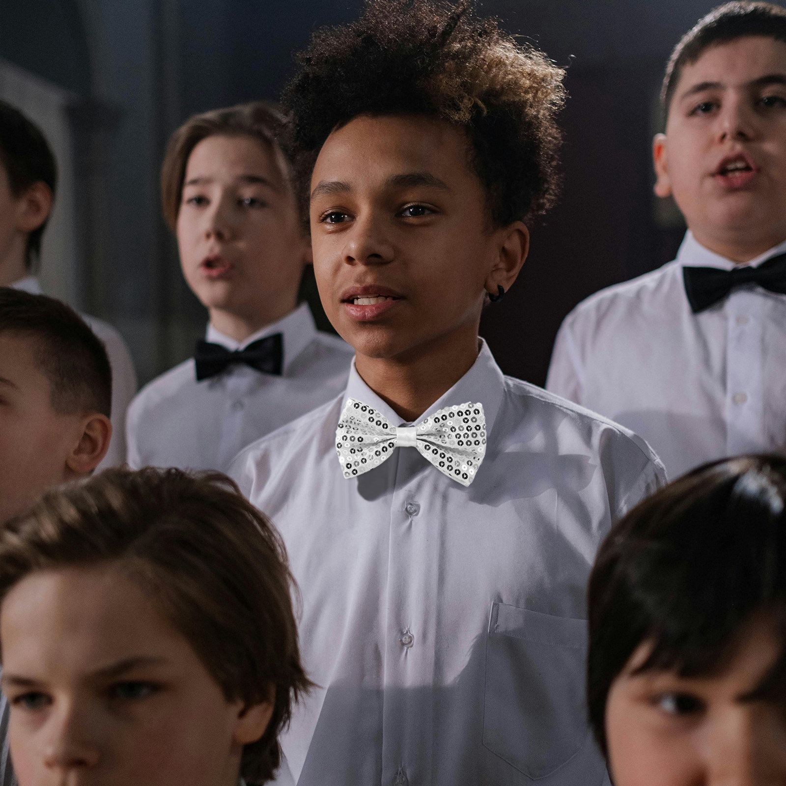 Bow Tie Pre Tied - 5Pcs Sequin Bow Ties for Kids