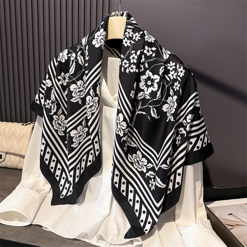 1pcs 90*90cm Floral Printed La - Bandana Cotton ulasan dan harga