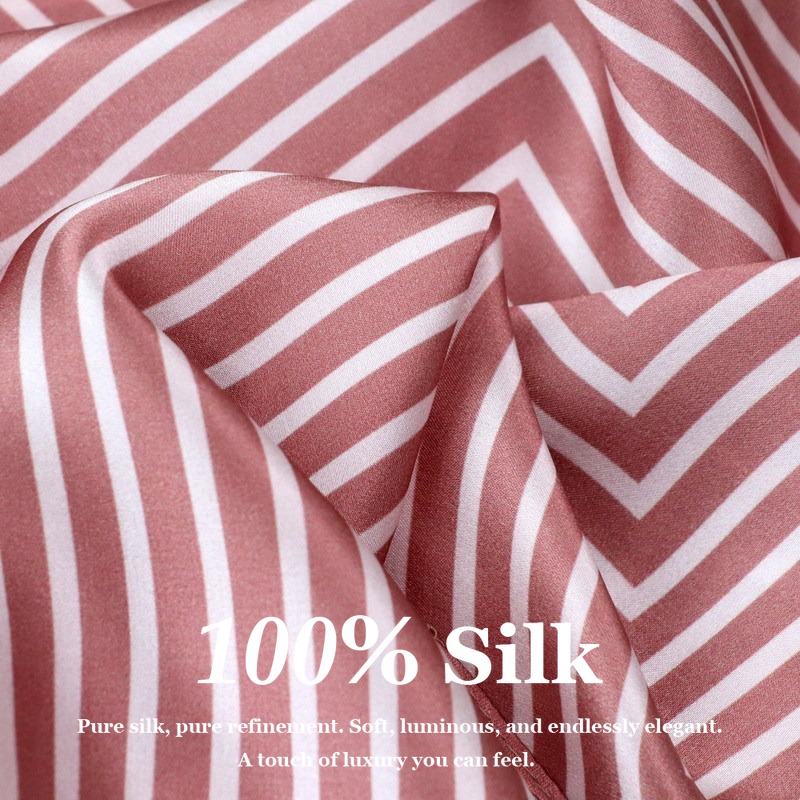 100% Pure Silk Scarf Women Hij - Silk Tie Striped ulasan dan harga