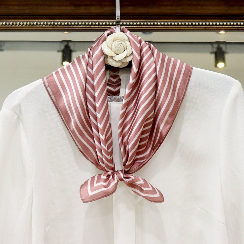 100% Pure Silk Scarf Women Hij - Silk Tie Striped ulasan dan harga
