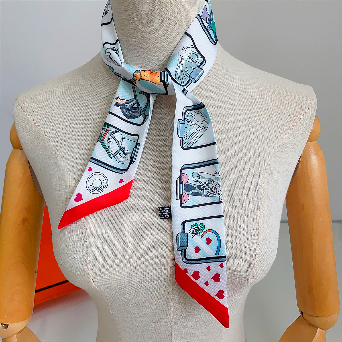 Brand Design Twill 100% Silk S - Silk Neck Scarf ulasan dan harga