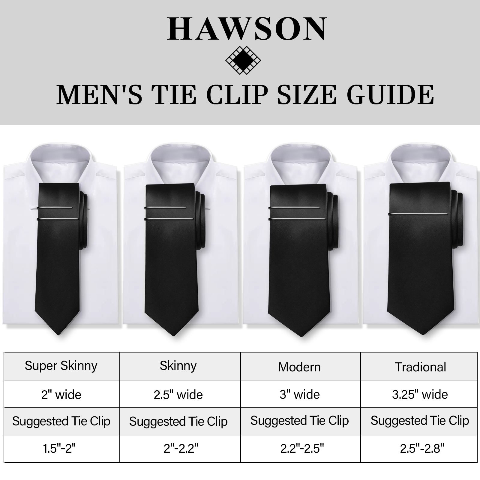 HAWSON Tie Clips for Men 4Pcs  - Tie Bar Set Gift ulasan dan harga