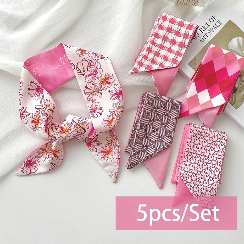 2-6pcs/set Silk Satin Scarf Wo - Ascot Neck Scarf ulasan dan harga