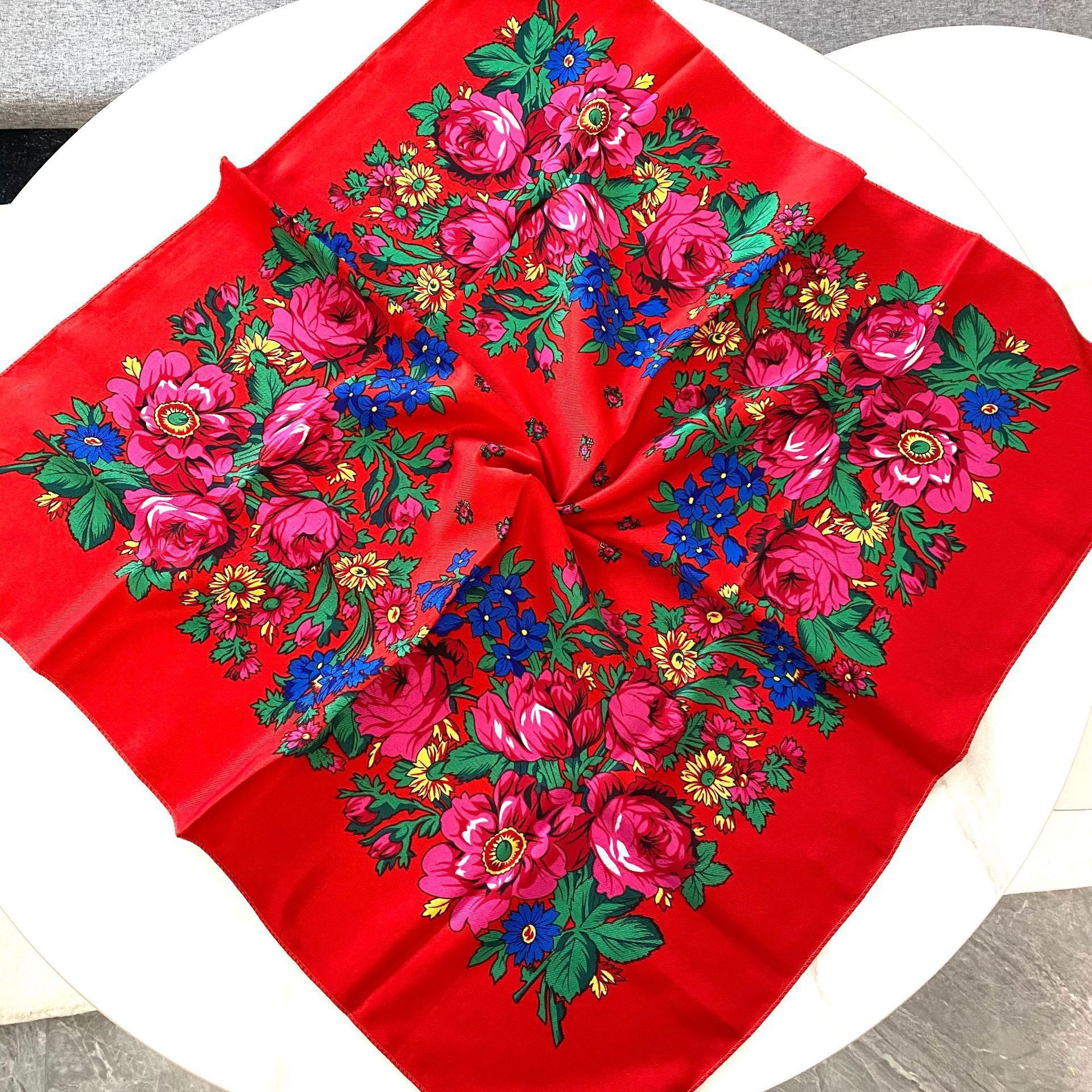 70*70cm Russian Floral Square  - Bandana Cotton ulasan dan harga
