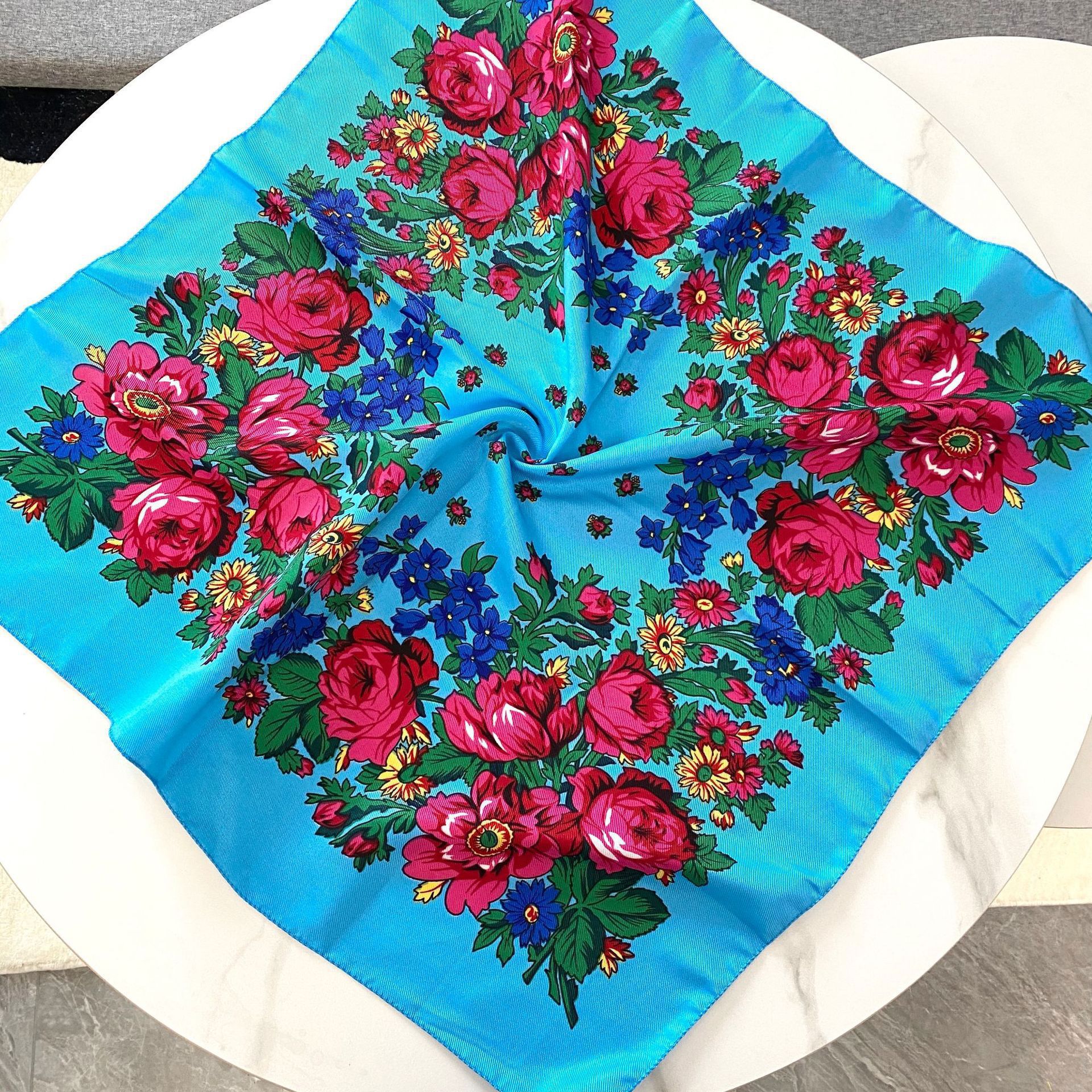 70*70cm Russian Floral Square  - Bandana Cotton ulasan dan harga