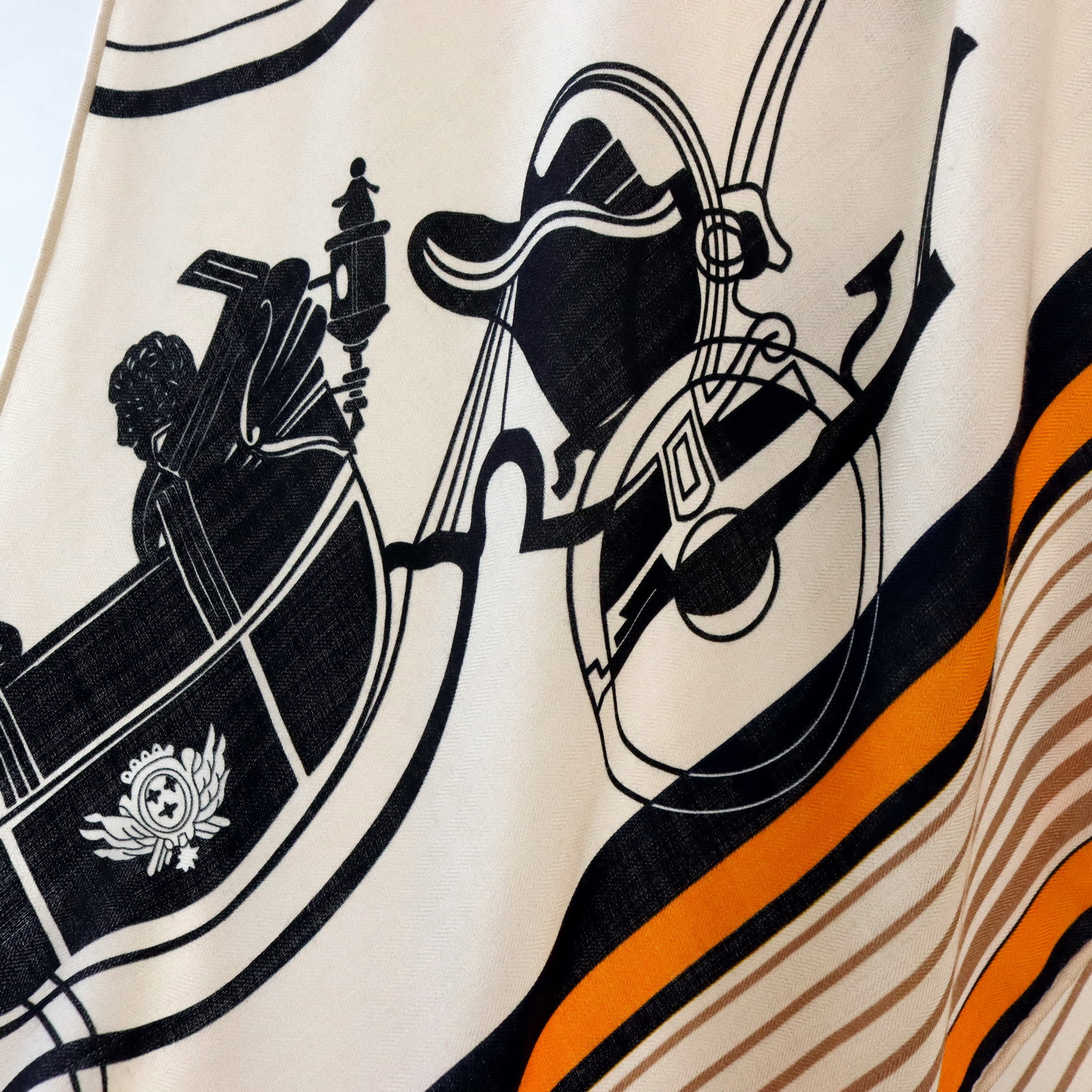 Vintage Equestrian Print Silk  - Pashmina Wrap Large ulasan dan harga