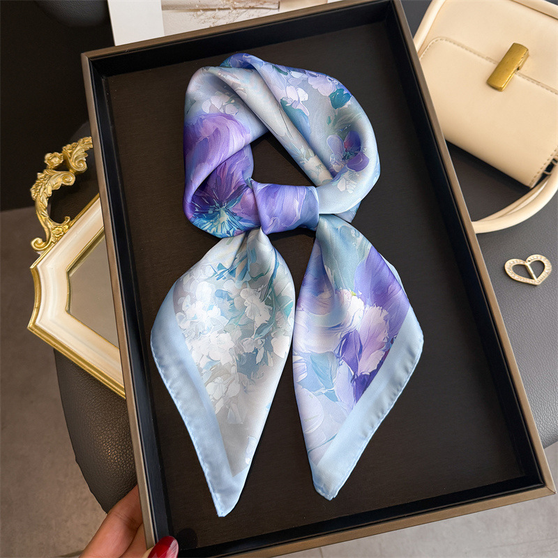 2026 New Floral Print Silk Squ - Silk Neck Scarf ulasan dan harga