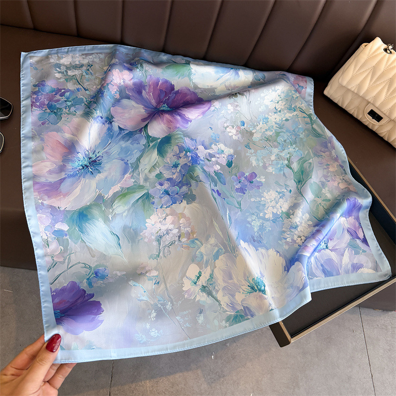 2026 New Floral Print Silk Squ - Silk Neck Scarf ulasan dan harga