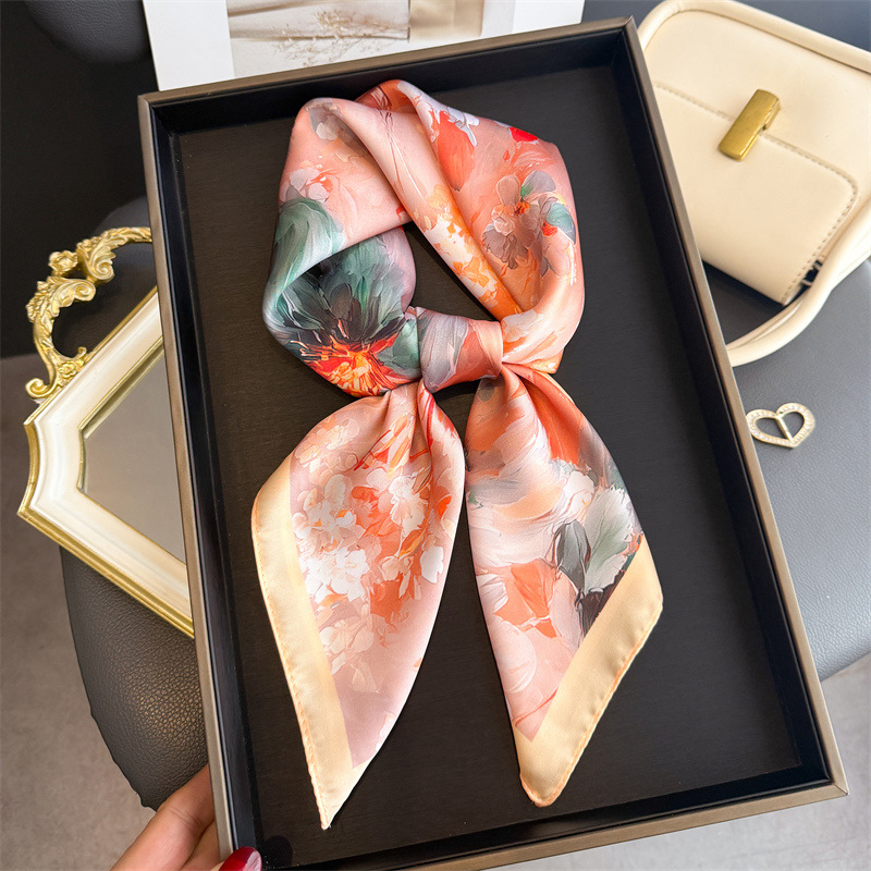 2026 New Floral Print Silk Squ - Silk Neck Scarf ulasan dan harga