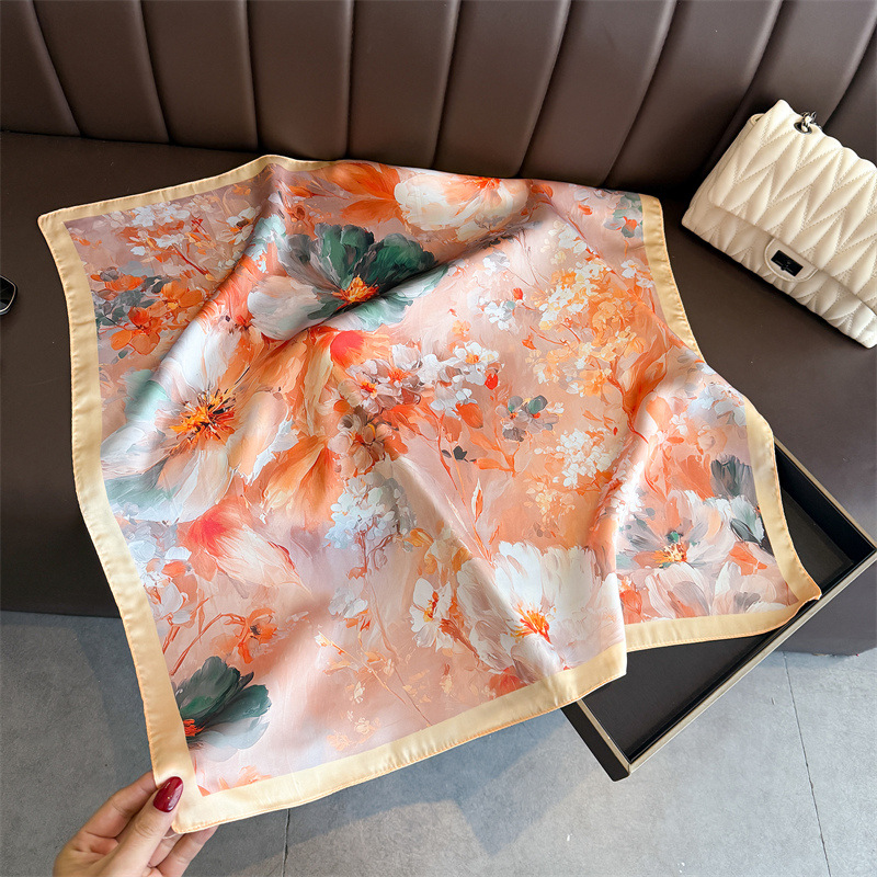 2026 New Floral Print Silk Squ - Silk Neck Scarf ulasan dan harga