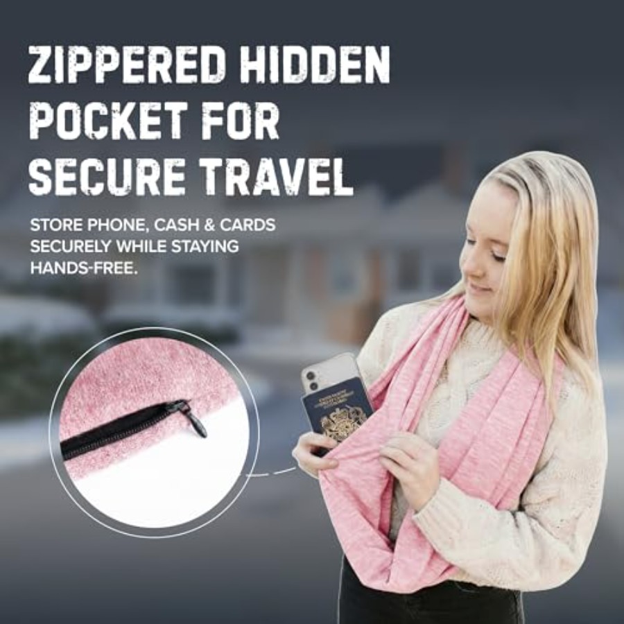 Infinity Travel Scarf Loop wit - Infinity Scarf Knit ulasan dan harga