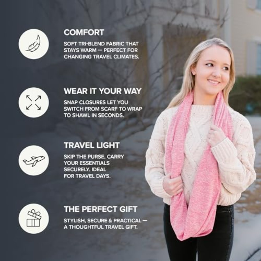 Infinity Travel Scarf Loop wit - Infinity Scarf Knit ulasan dan harga