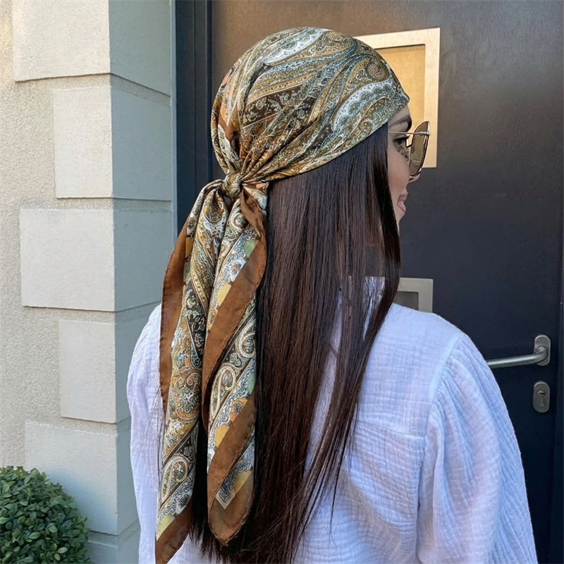 Women Spring Summer Square Sca - Silk Neck Scarf ulasan dan harga