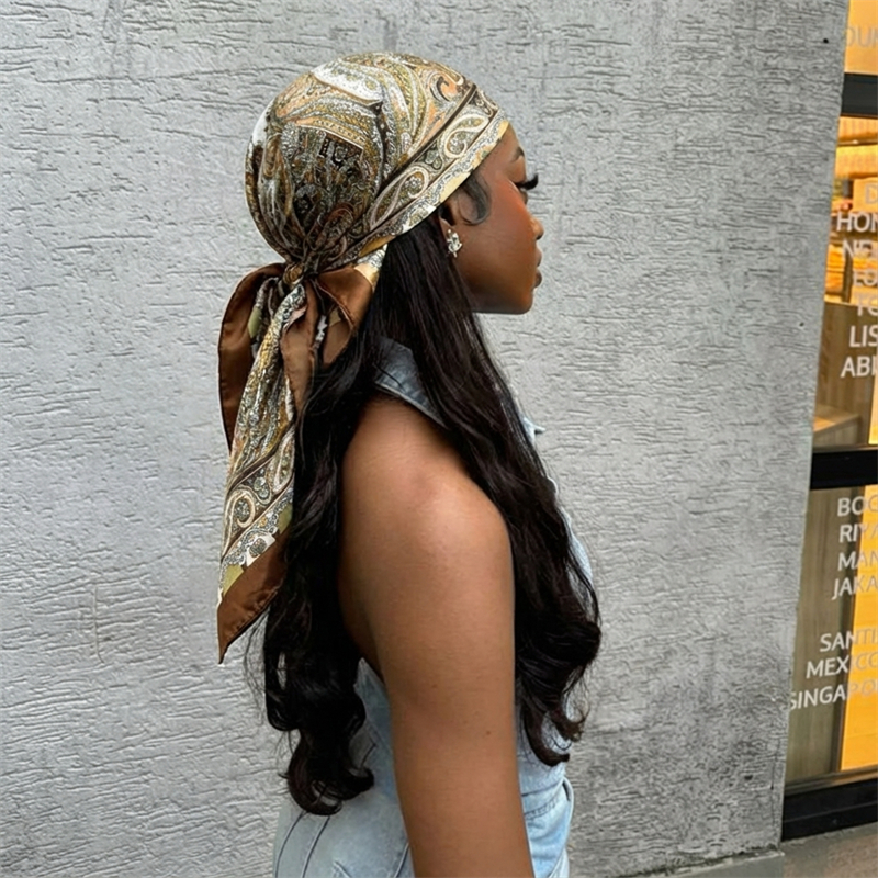 Women Spring Summer Square Sca - Silk Neck Scarf ulasan dan harga