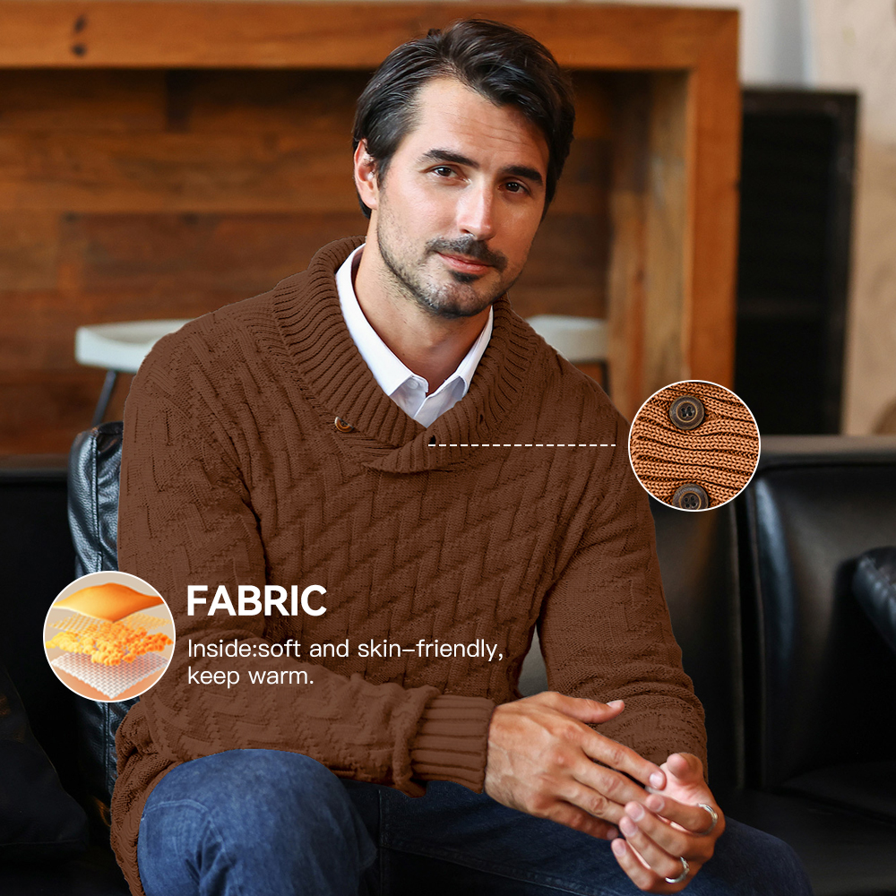 Men's Sweater Spring Shawl Col - Muffler Men Wool ulasan dan harga