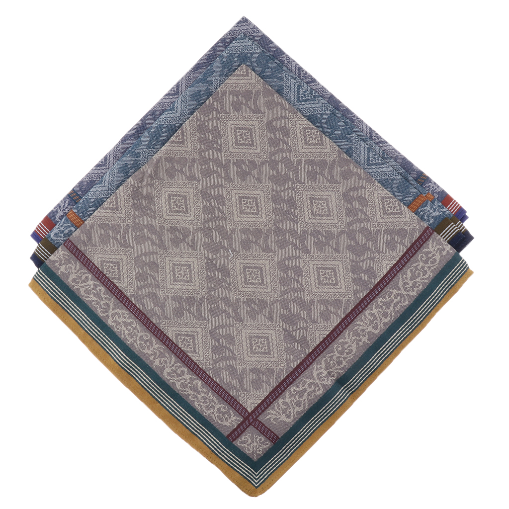 3pcs Classic Mens Plaid Handke - Handkerchief Cotton Men ulasan dan harga