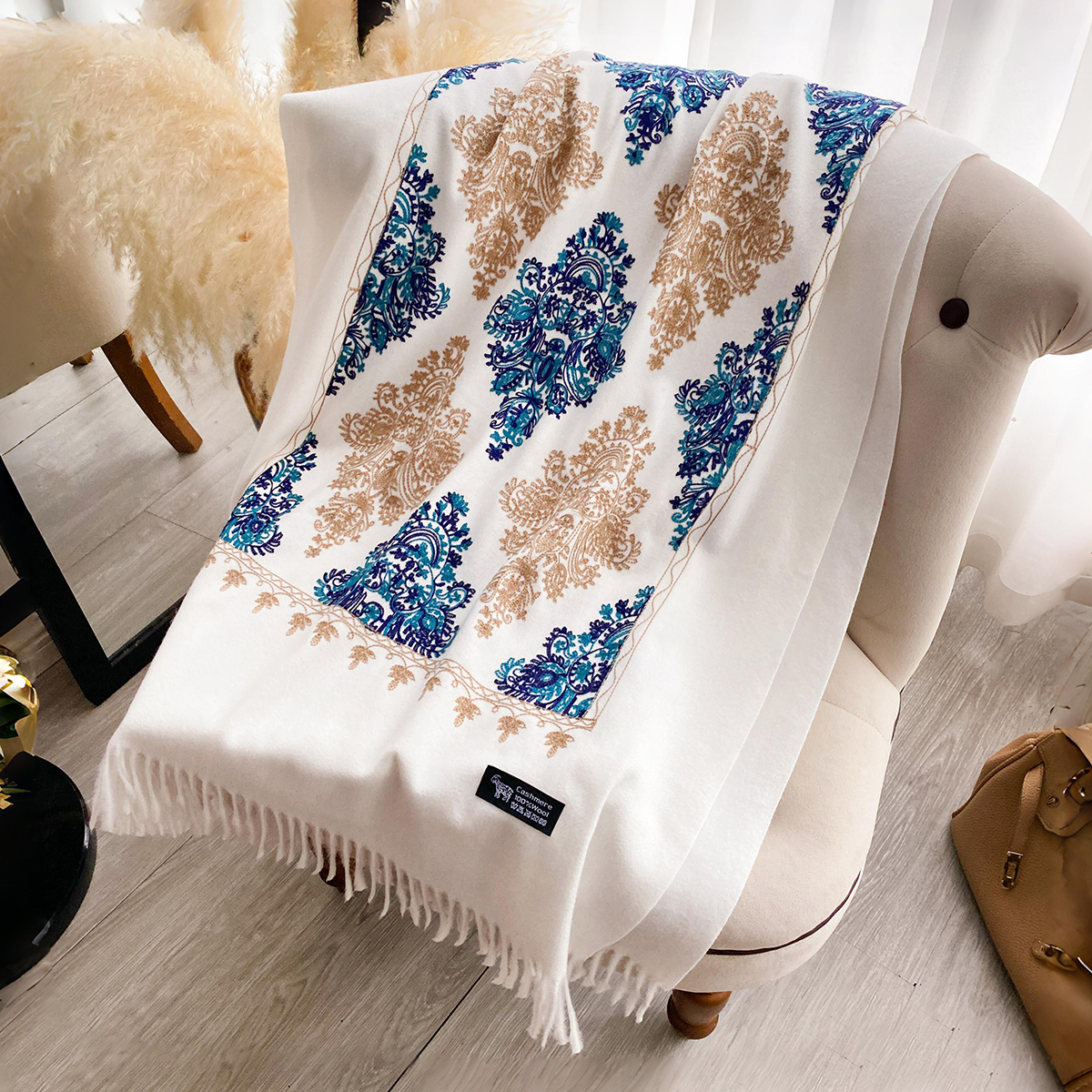 Women Fashion Winter Warm Cash - Woven Scarf Blanket ulasan dan harga