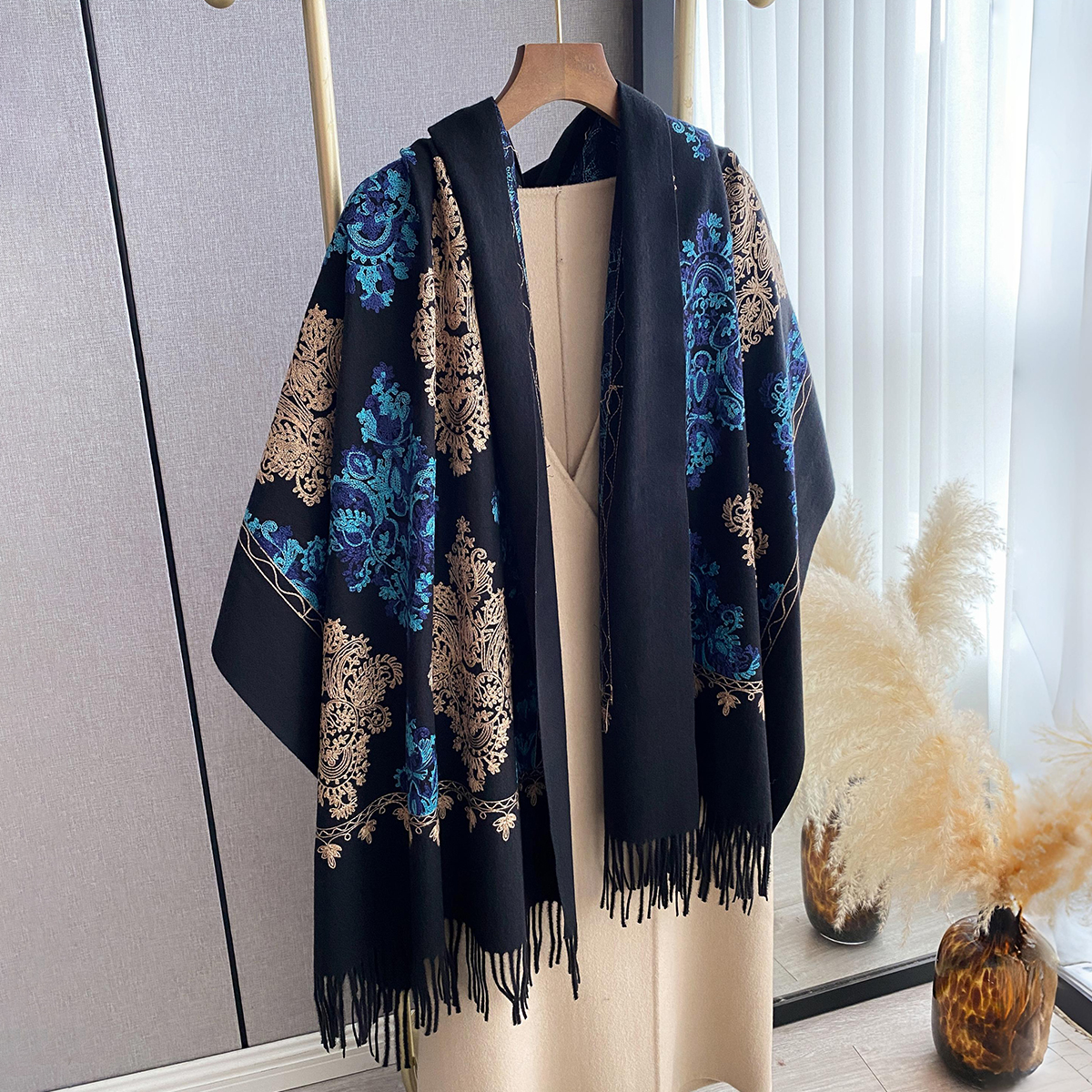 Women Fashion Winter Warm Cash - Woven Scarf Blanket ulasan dan harga