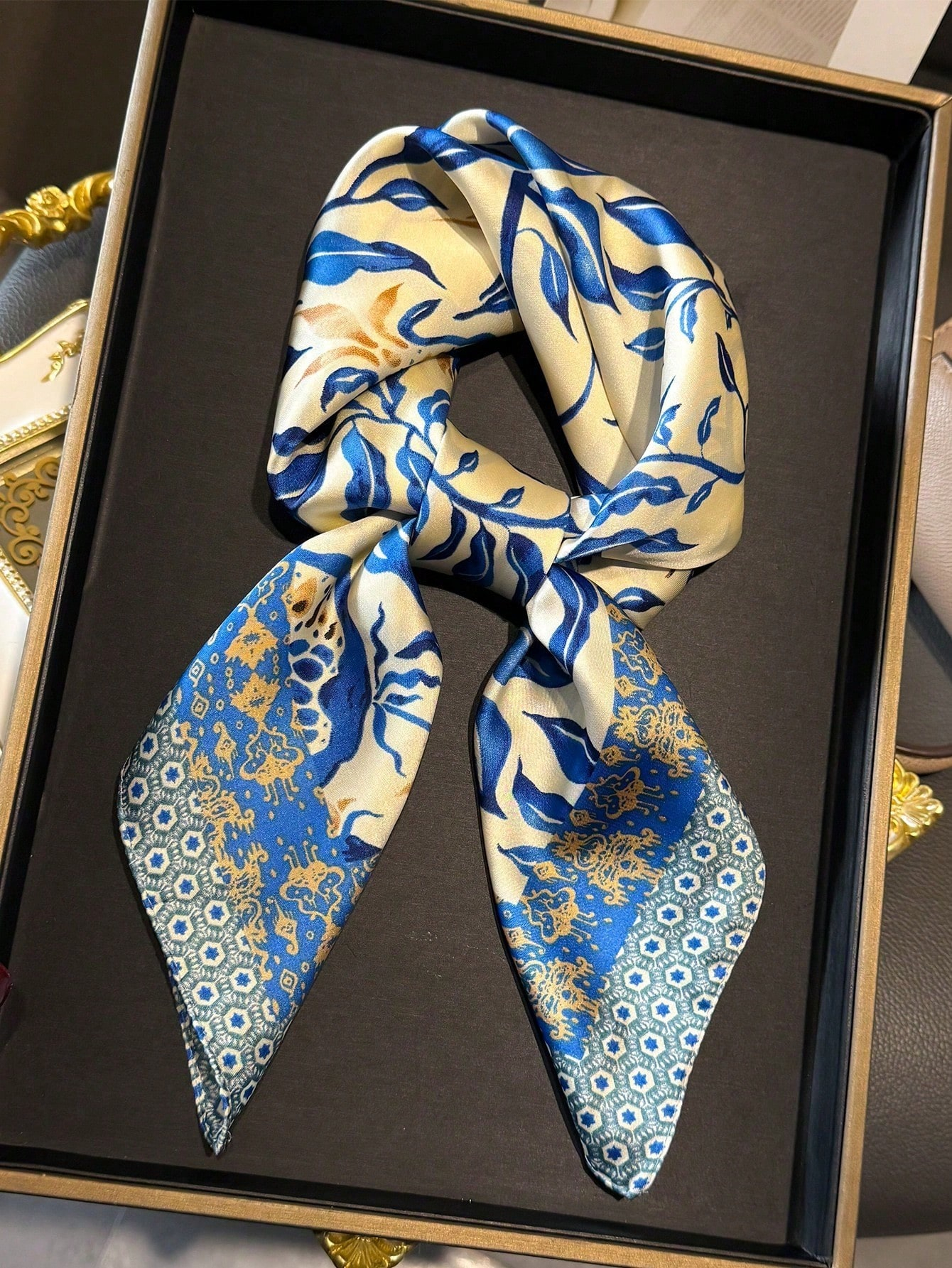 Luxury Brand Bohemia Print Squ - Silk Neck Scarf ulasan dan harga
