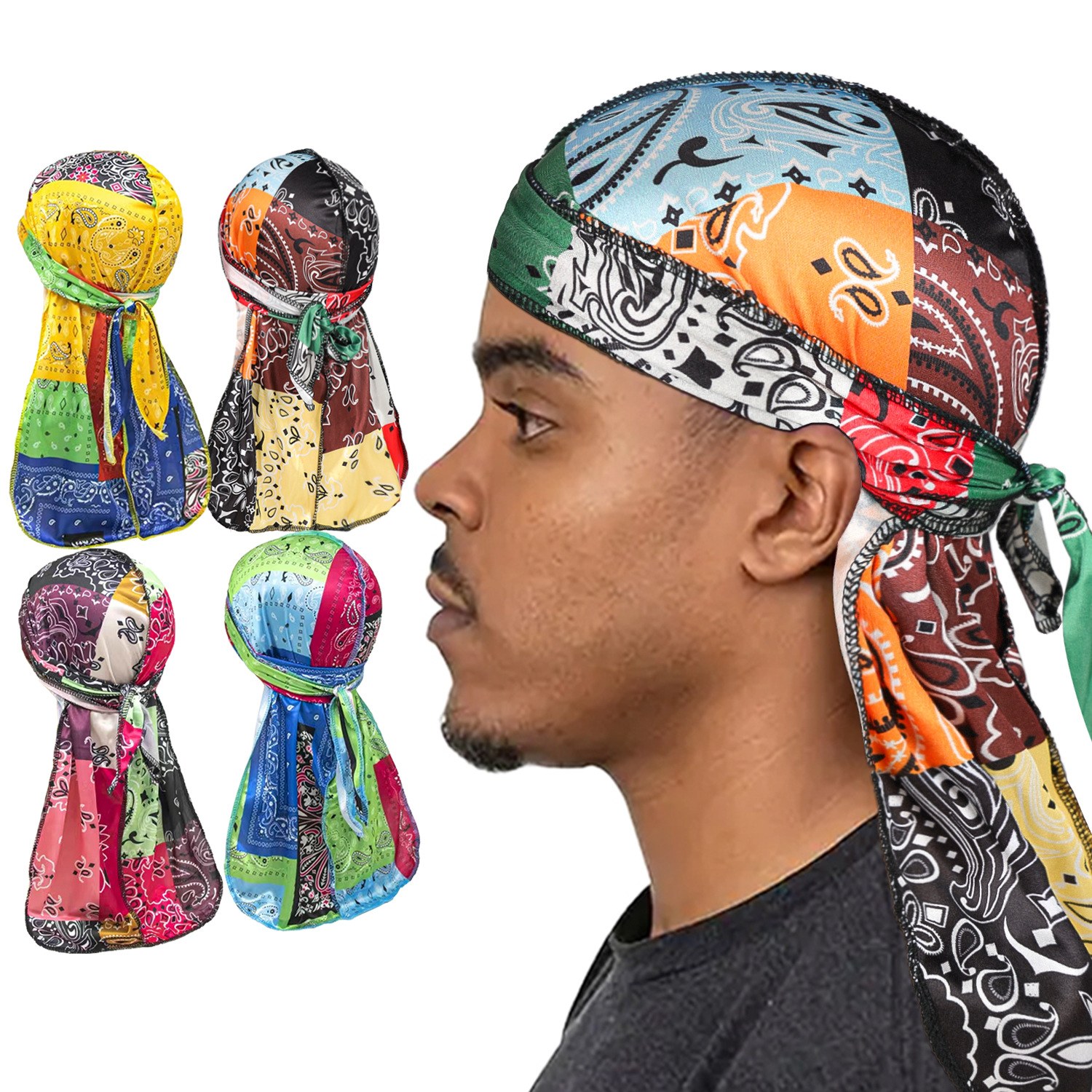 Paisley Printing Silky Durags  - Bandana Doo Rag ulasan dan harga