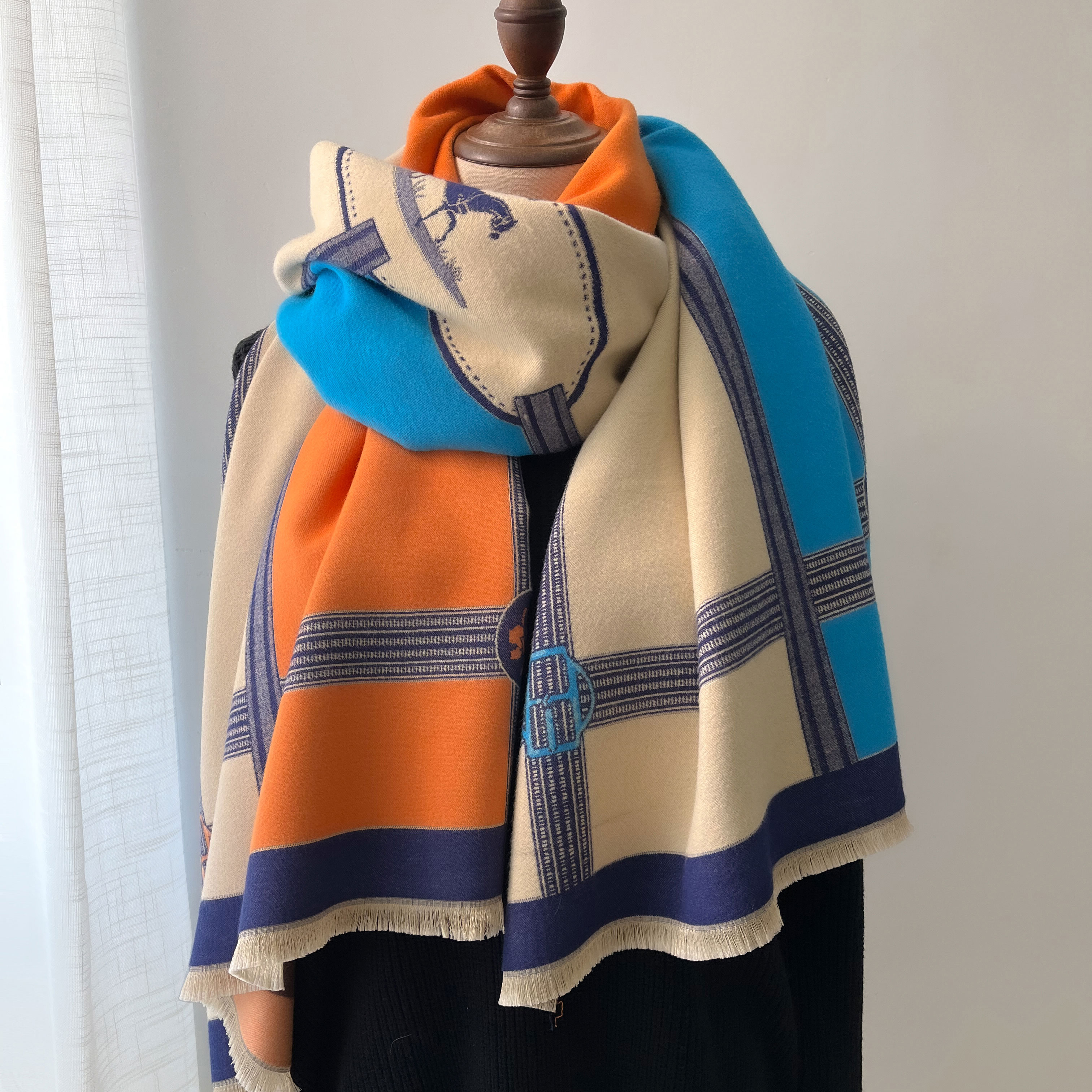 Winter Cashmere Scarf Women Lu - Woven Scarf Blanket ulasan dan harga