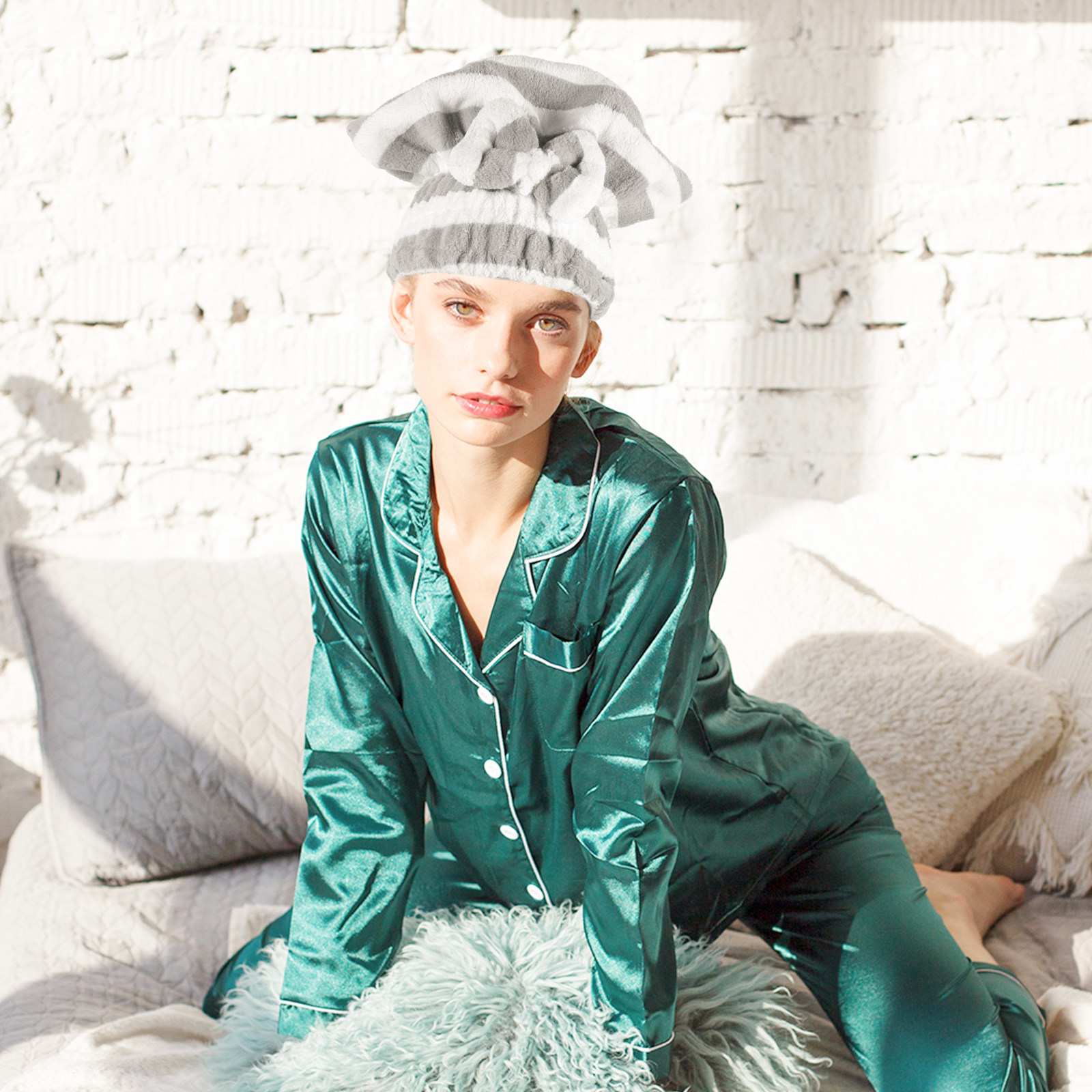 2Pcs Hair Drying Turban Cap Ab - Head Wrap Turban ulasan dan harga
