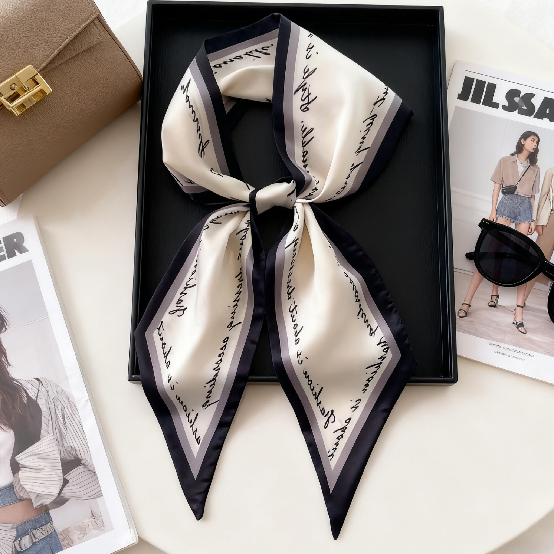Luxury Long Neckerchief Skinny - Ascot Neck Scarf ulasan dan harga