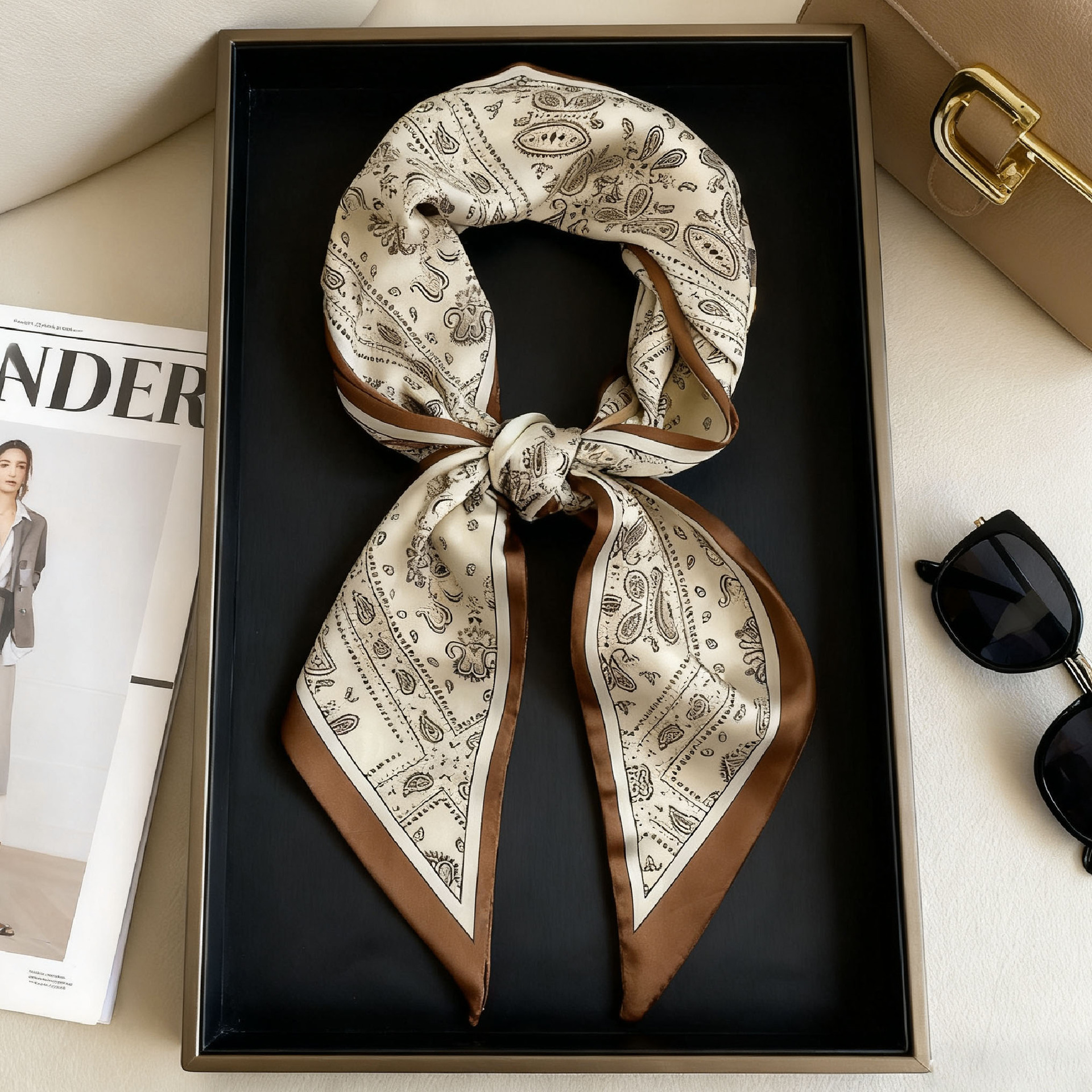 Luxury Long Neckerchief Skinny - Ascot Neck Scarf ulasan dan harga