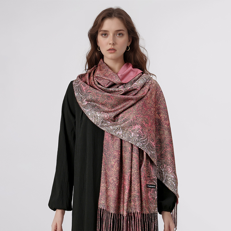 Luxury Paisley Pashmina Shawl  - Woven Scarf Blanket ulasan dan harga