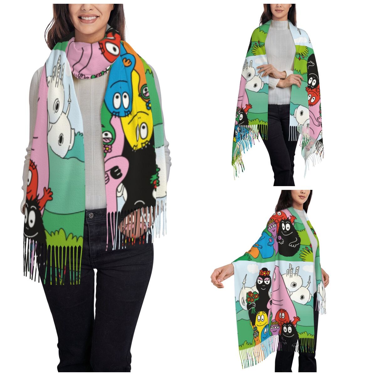 Les Barbapapa Family Shawls Wr - Pashmina Wrap Large ulasan dan harga