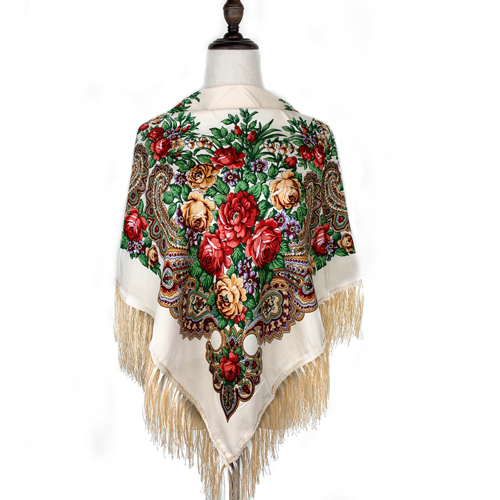 115*115cm Luxury Floral Print  - Bandana Cotton ulasan dan harga