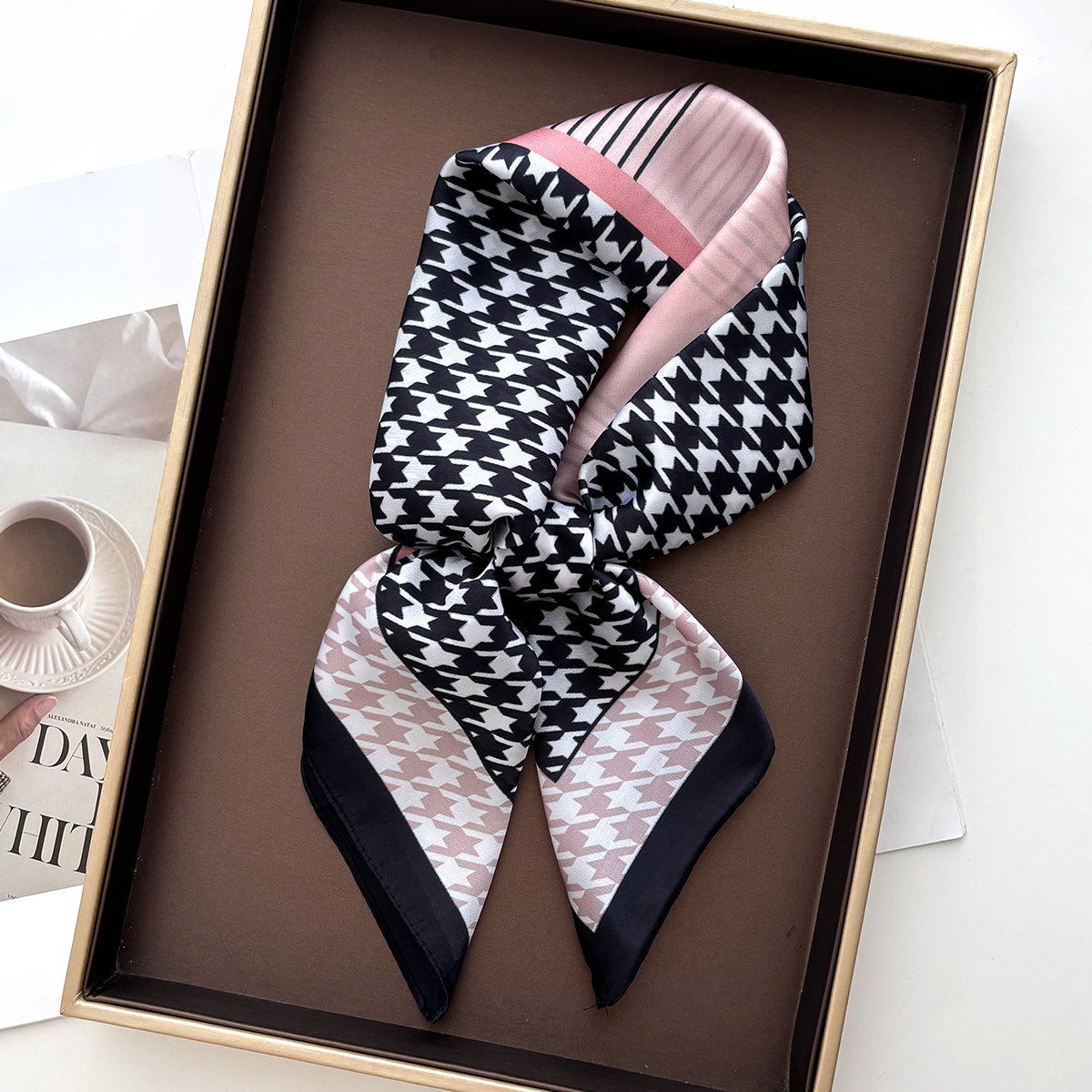 New Printed Square Scarf For W - Silk Neck Scarf ulasan dan harga