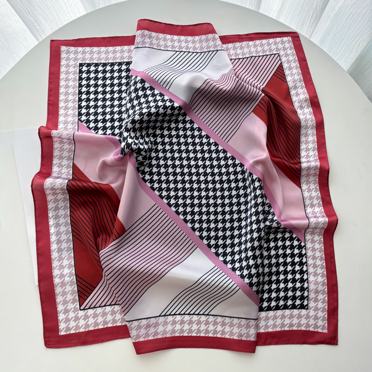 New Printed Square Scarf For W - Silk Neck Scarf ulasan dan harga