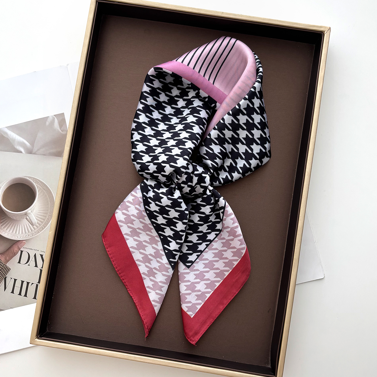 New Printed Square Scarf For W - Silk Neck Scarf ulasan dan harga