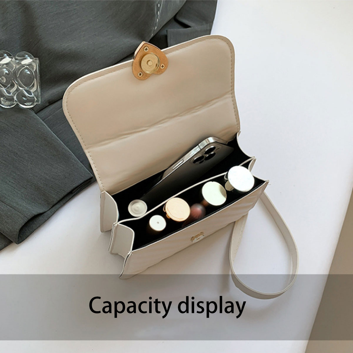 White fashion women's bag simp - Pocket Square Set ulasan dan harga