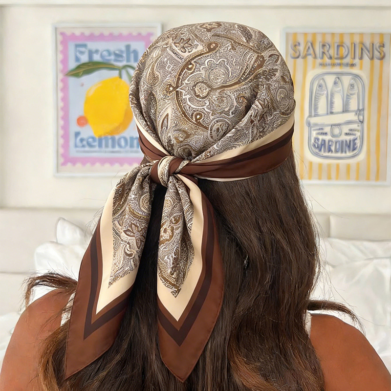 Luxury Women Silk Square Scarf - Silk Neck Scarf ulasan dan harga