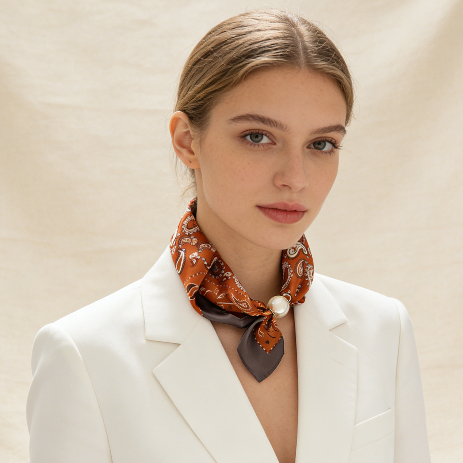 Scarf Chain Silk Lazy Magnetic - Silk Neck Scarf ulasan dan harga