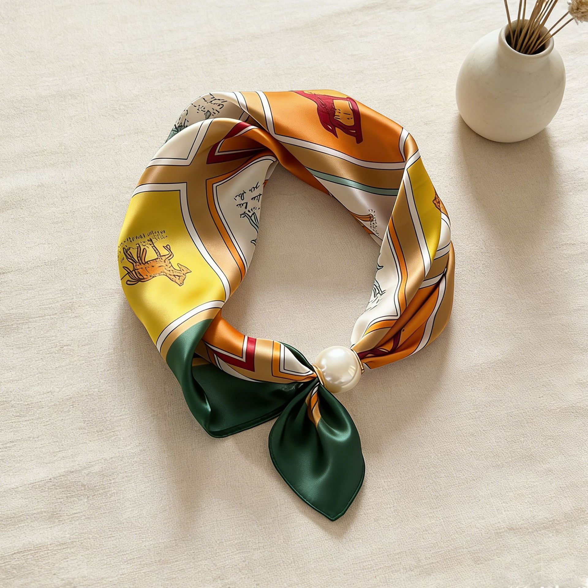 Scarf Chain Silk Lazy Magnetic - Silk Neck Scarf ulasan dan harga
