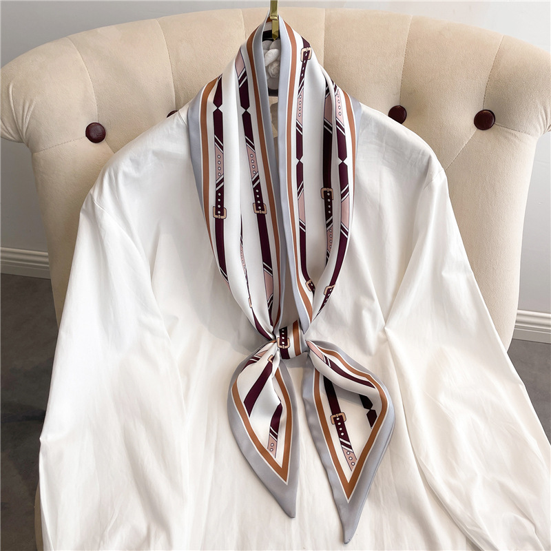 Fashion Print Long Silk Scarf  - Ascot Neck Scarf ulasan dan harga