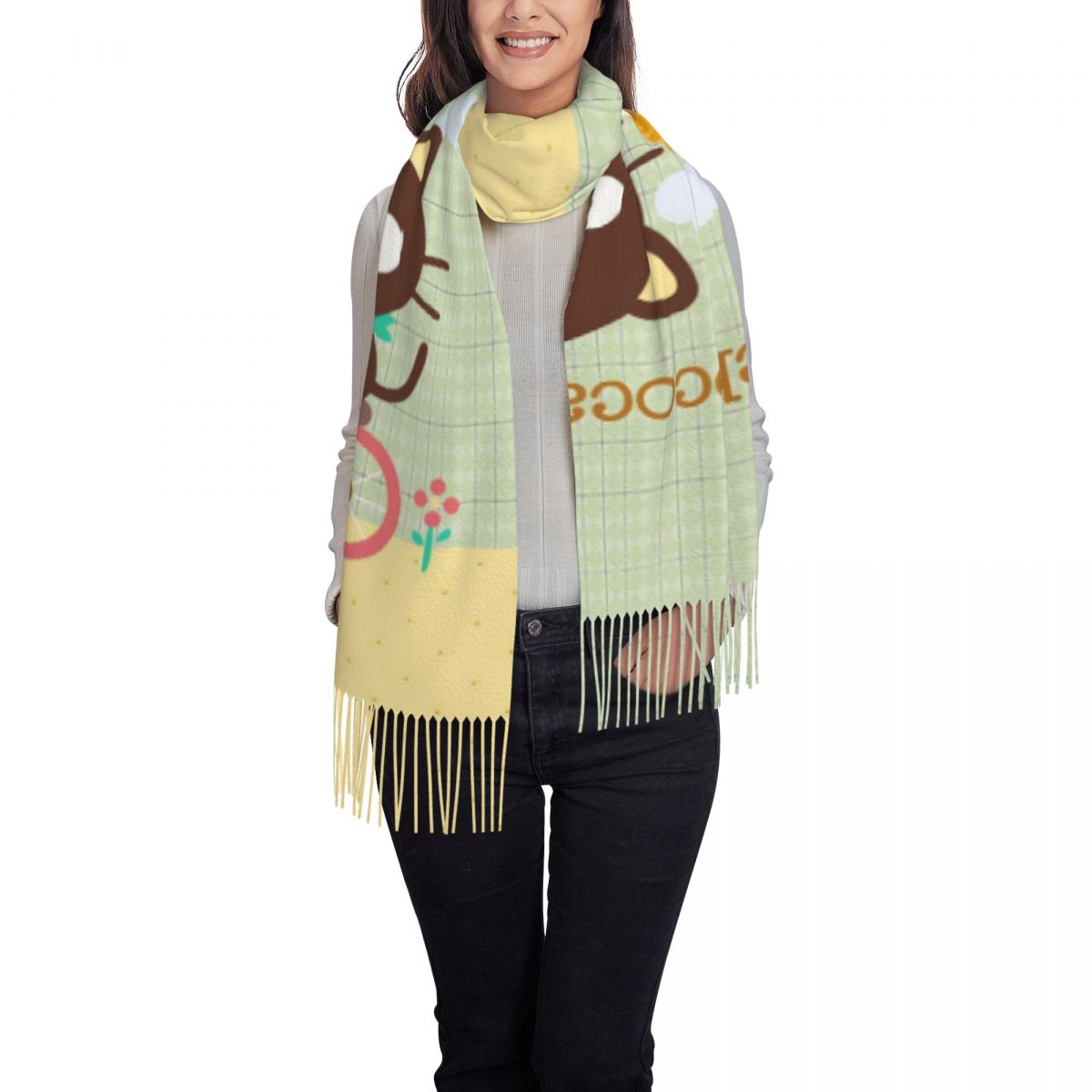 Chococats Kawaii Scarfs for Wo - Pashmina Wrap Large ulasan dan harga