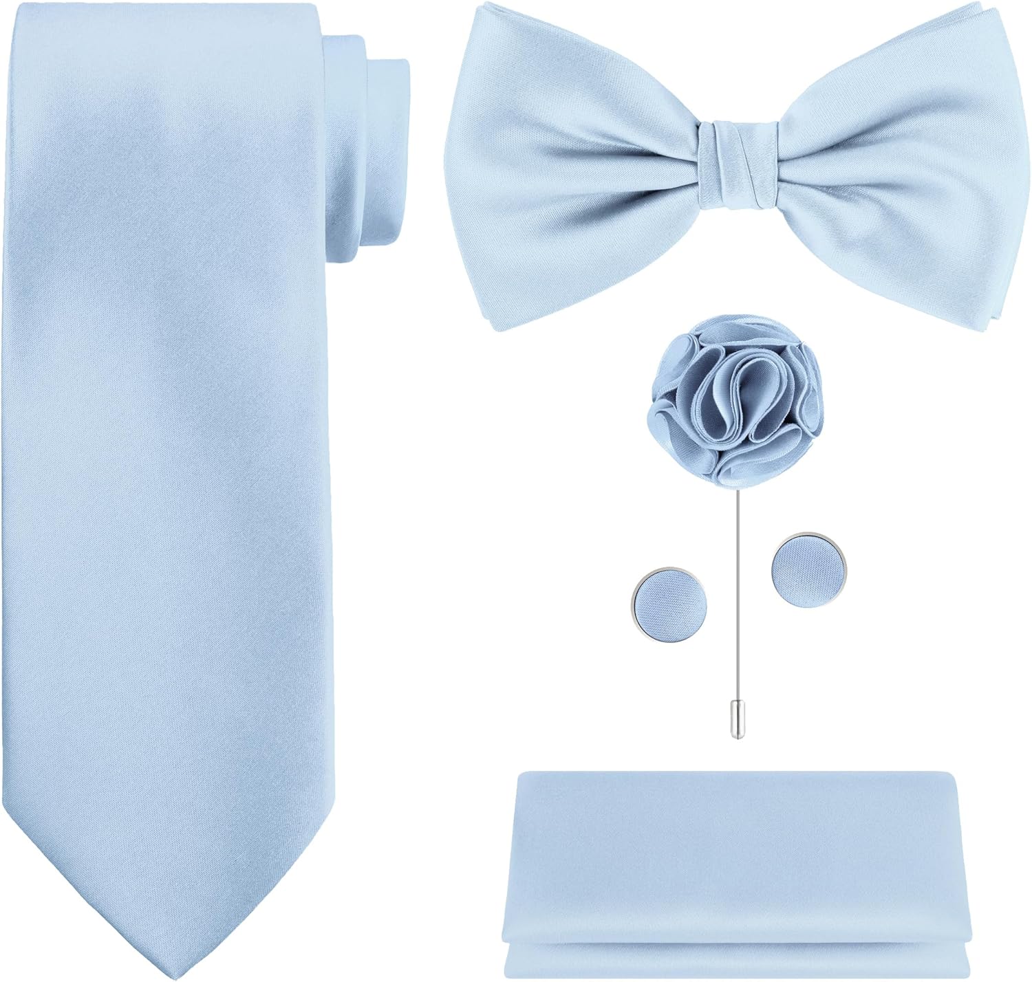 5-Piece Tie Set in White or Bl - Pocket Square Set ulasan dan harga