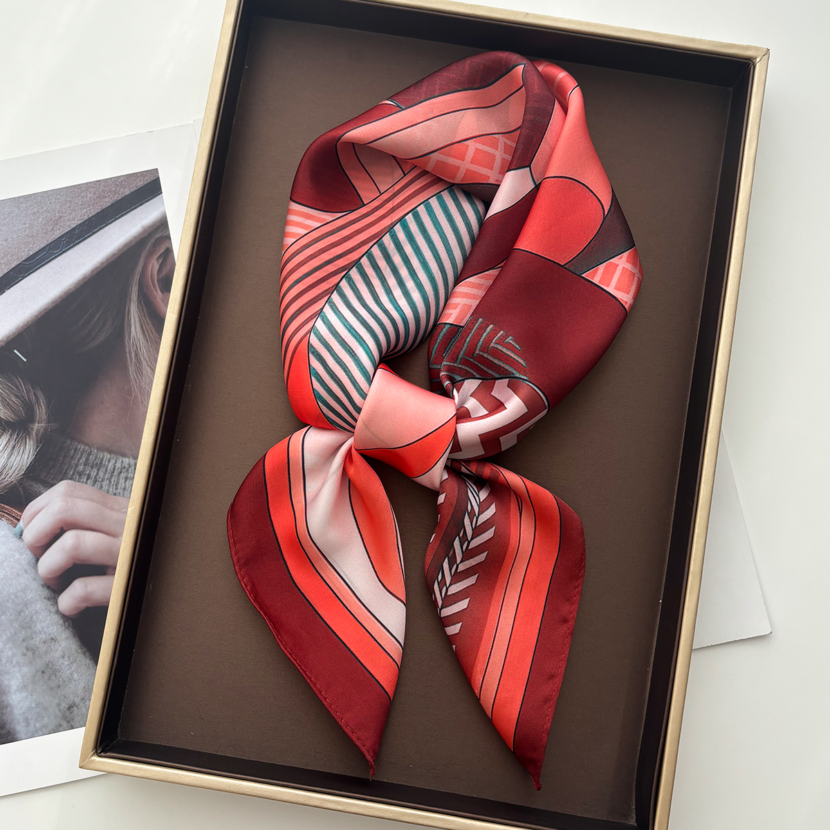 Luxury Square Scarf For Women  - Silk Neck Scarf ulasan dan harga