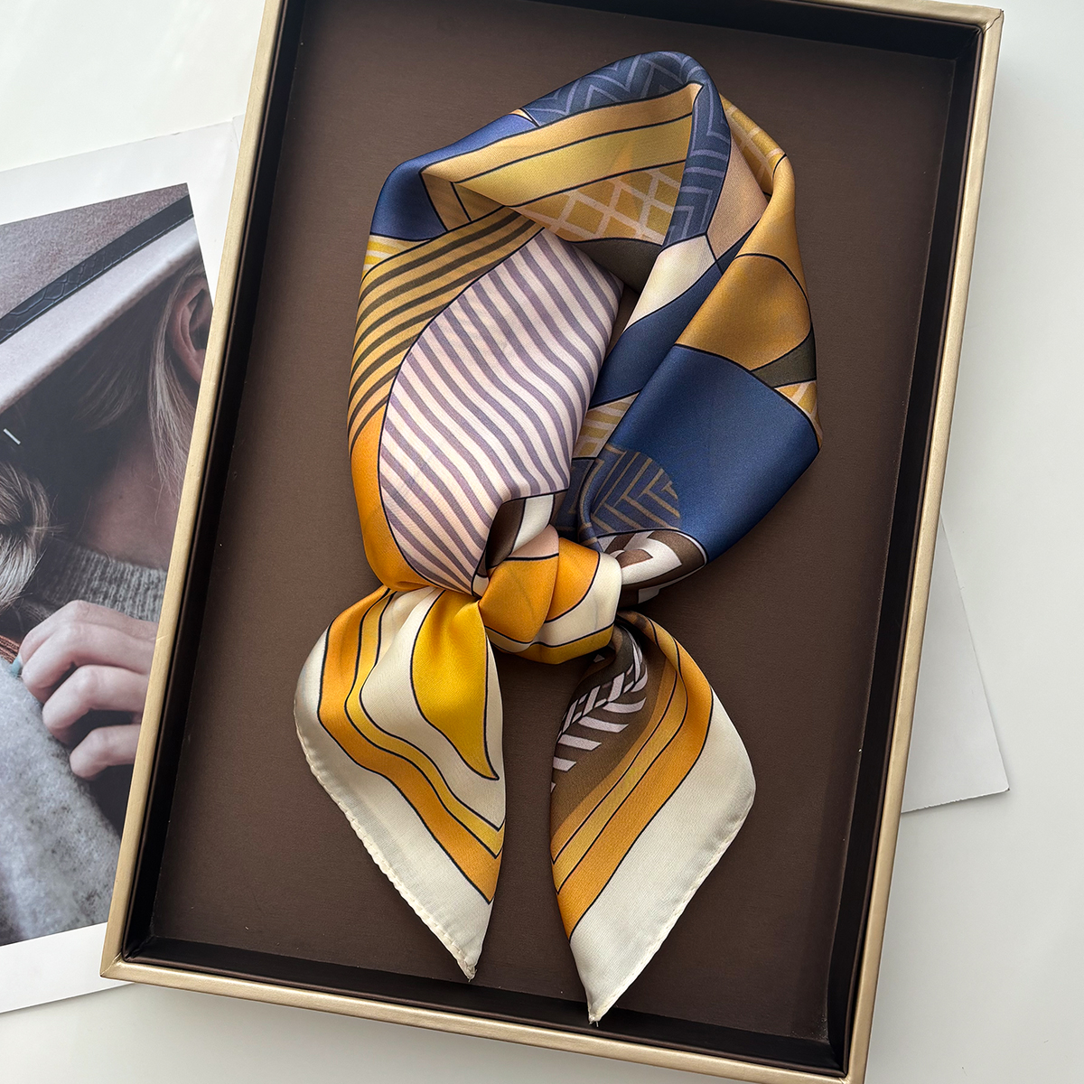 Luxury Square Scarf For Women  - Silk Neck Scarf ulasan dan harga