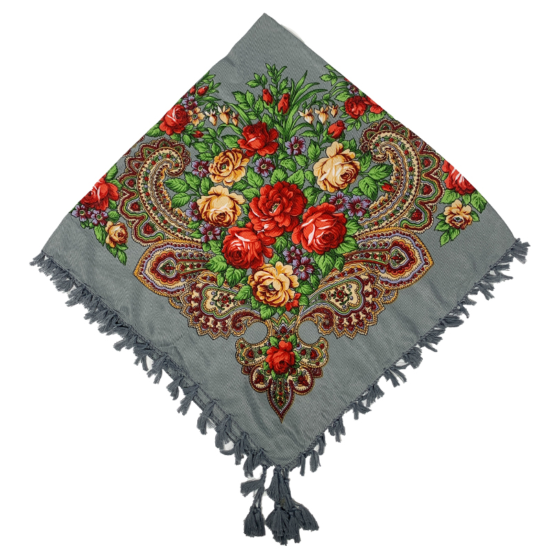 90*90cm WomenRussian Floral Sq - Bandana Cotton ulasan dan harga