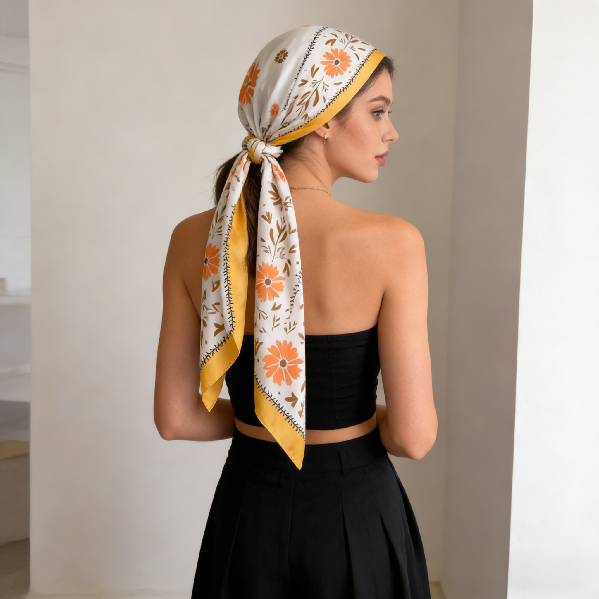 1Pc new printed fashion silk s - Silk Neck Scarf ulasan dan harga