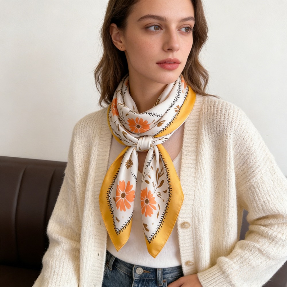 1Pc new printed fashion silk s - Silk Neck Scarf ulasan dan harga