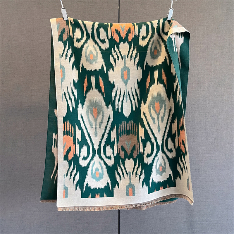2025 Brand Warm Cashmere Ponch - Woven Scarf Blanket ulasan dan harga