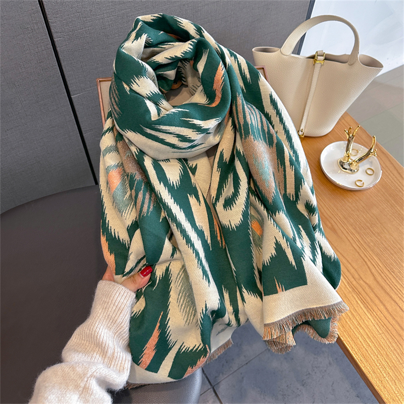 2025 Brand Warm Cashmere Ponch - Woven Scarf Blanket ulasan dan harga