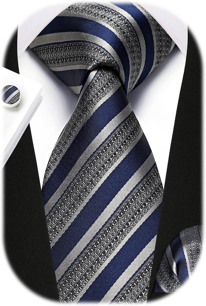 Men's Stripe Tie & Pocket Squa - Handkerchief Cotton Men ulasan dan harga